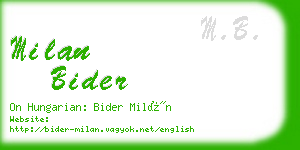milan bider business card